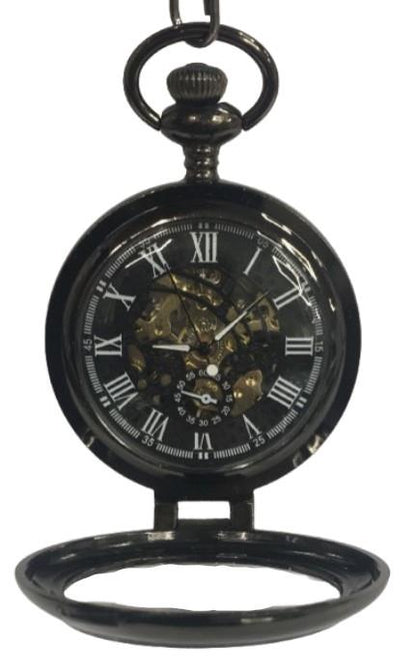 Mens & Ladies Mechanical Hand Winding Half Hunter Steampunk Gun Pocket Watch