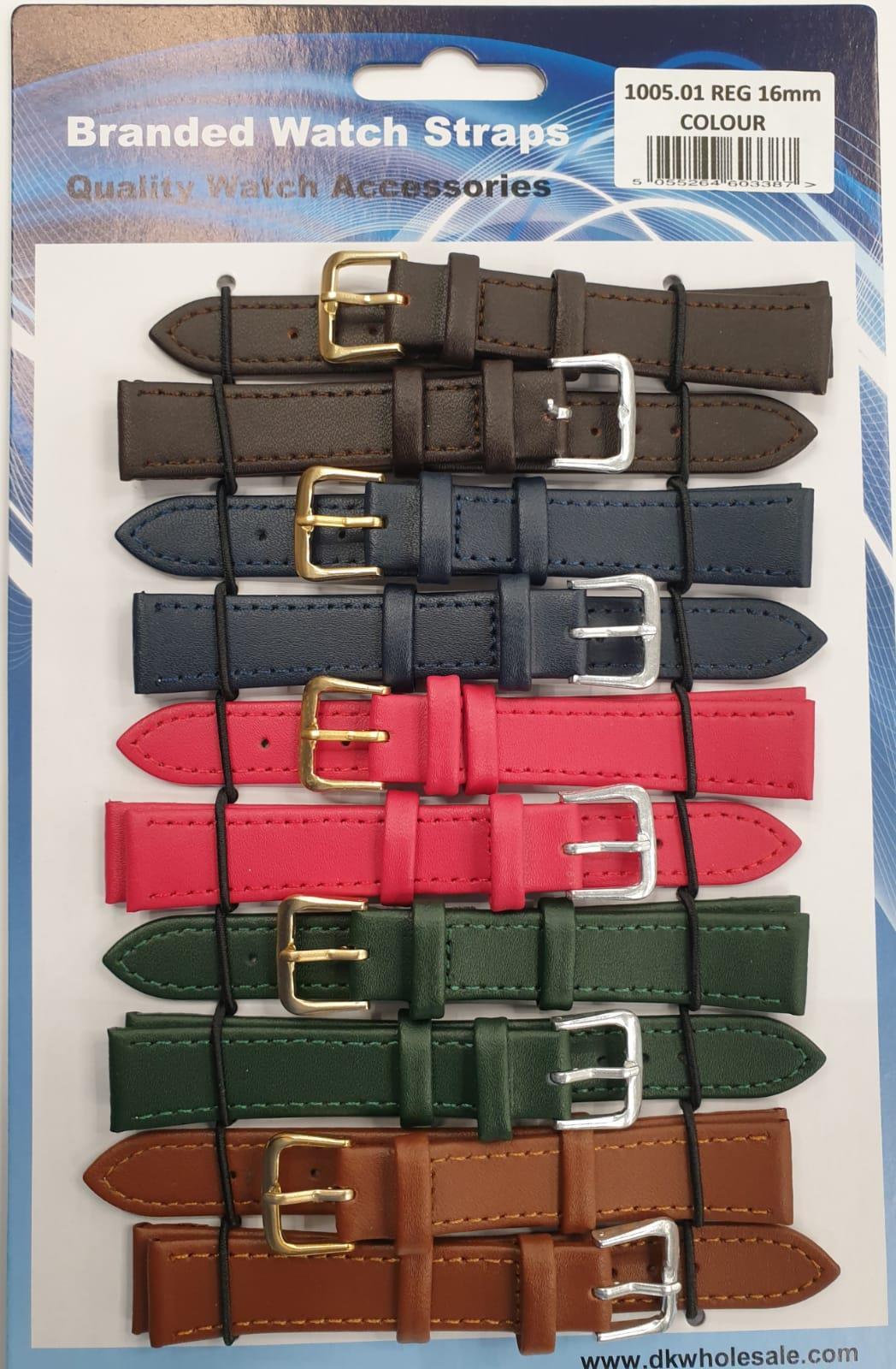 Leather Straps multi dark colours Pk10 1005.01 Available Multiple Size