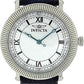 Invicta Mens White Dial Dark Blue/Black/Red Leather Straps Watch 0065 NEEDS BATTERIES