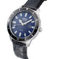 Lorus Mens Sports Solar Powered Blue Dated Dial Black Leather Strap Watch RX317AX9