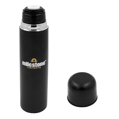 Milestone Double Walled Stainless Steel Flask 1Ltr  - Matte Black Finish