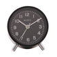 Wm.Widdop Round Alarm Clock Sweep Movement with Silver Hands & Feet - Black