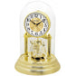 Rhythm Dome Glass Rotating Pendulum Gold Coloured Anniversary Mantel Clock