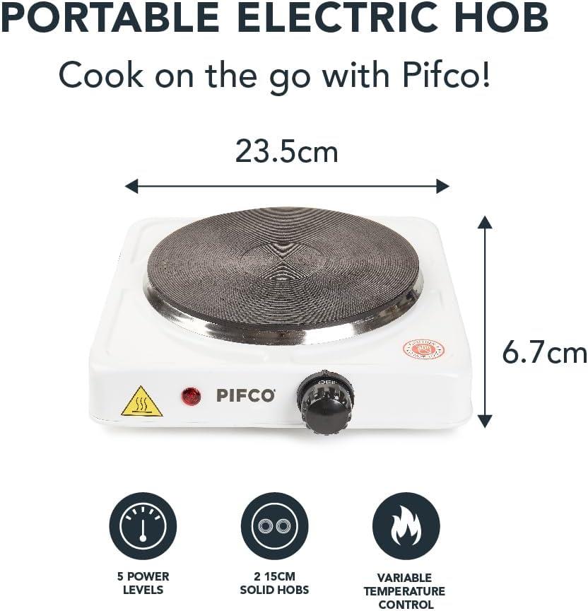 PIFCO Portable Single Hob Hot Plate  1500W