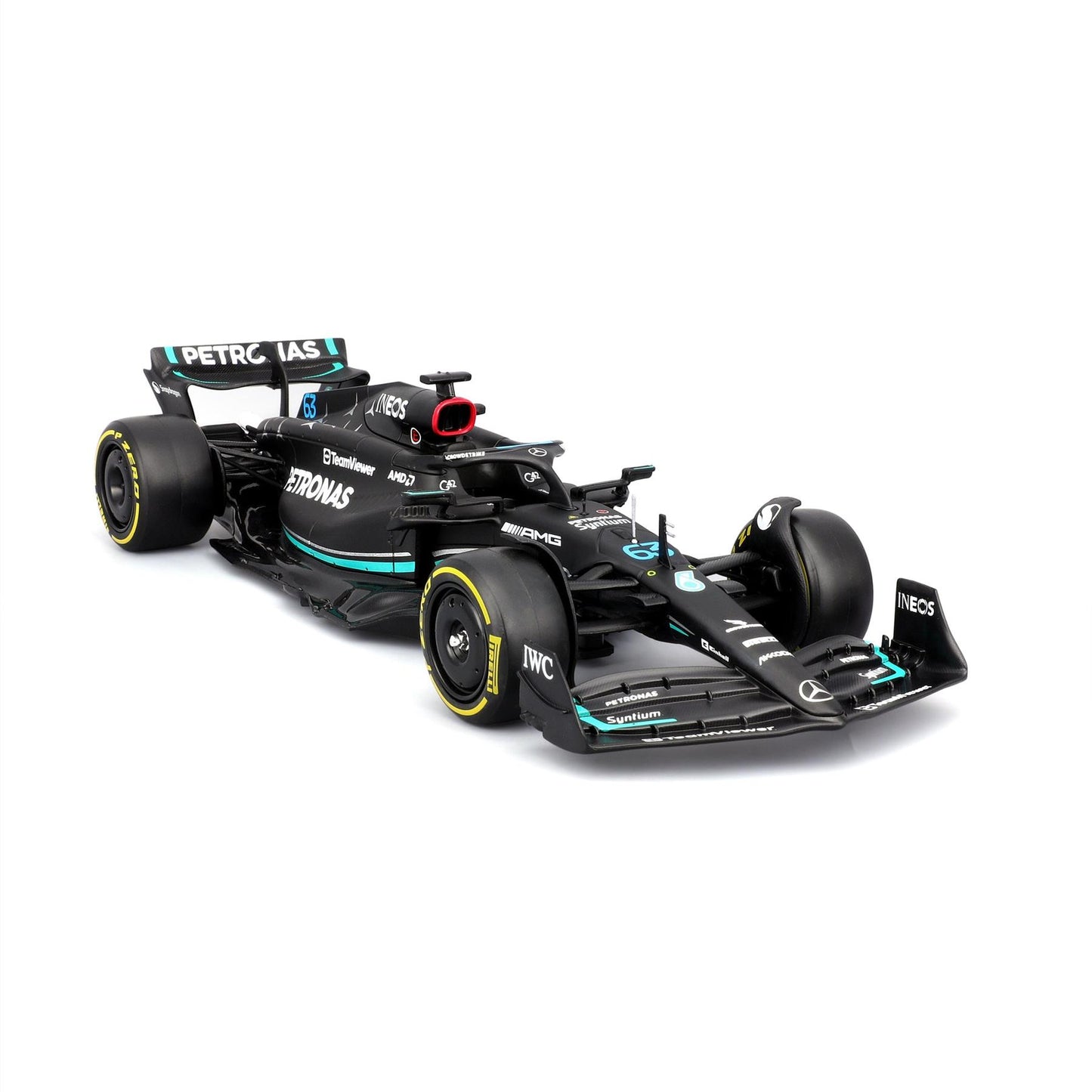 F1 MERCEDES AMG W14 2023 WITH DRIVER FIGURE RUSSELL 1:24