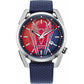 Citizen Mens Eco-Drive Dated Marvel Spiderman Red/Blue Dial & Blue Leather Strap Watch