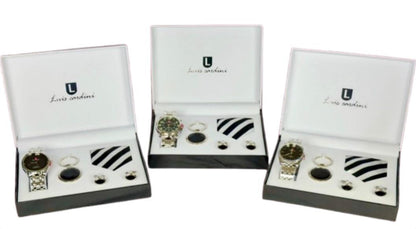 Luis Cardini Mens Watch, Tie, Cufflinks & Keychain Gift Sets 27144 Watch Model & Colour's May Varied