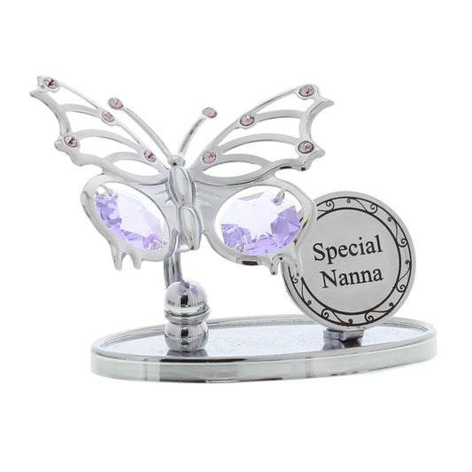 Crystocraft Chrome Plated Butterfly Plaque -Special Nanna