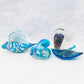 Objets d'art Glass Figurine - Blue Octopus on Rock