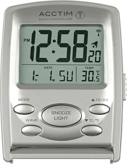 Acctim Vista MSF Radio Controlled Multi Function Digital Travel Alarm Clock