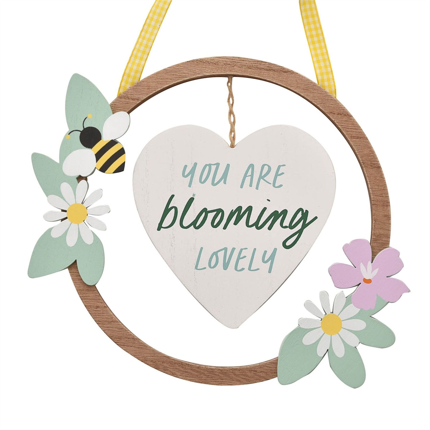 The Cottage Garden Hanging Hoop Plaque "Blooming Lovely"