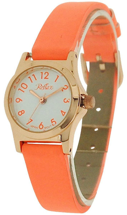 Reflex Girls Ladies White Dial Leather Strap Available Multiple Colour Strap Watch  Models May Vary - CLEARANCE NEEDS RE-BATTERY