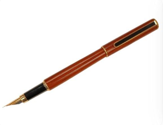 Imperial Wood Matt Brown Gold Trim Ball Pen Fine NIB IMP314R