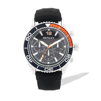 Henley Mens Quarter Coloured Top Ring Sports Watch - Black