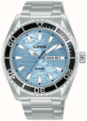Lorus Men Sports Blue Dial Date Analogue Stainless Steel Bracelet Watch