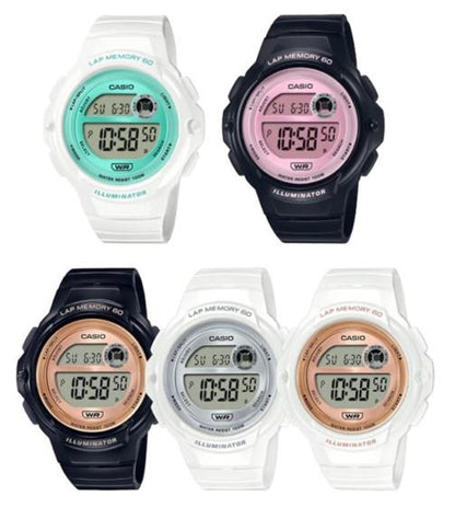 Casio Ladies Sports Dated Digital Watch Resin Rubber strap LWS-1200H Available Multiple Colour