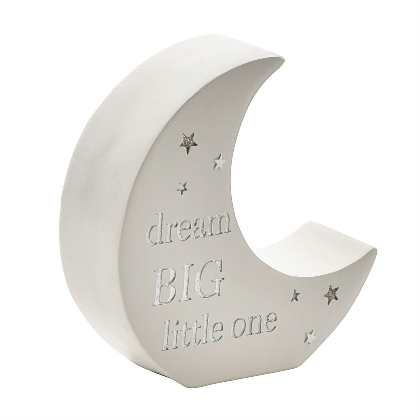 Bambino Moon Shaped Resin Money Box "Dream Big" 15cm