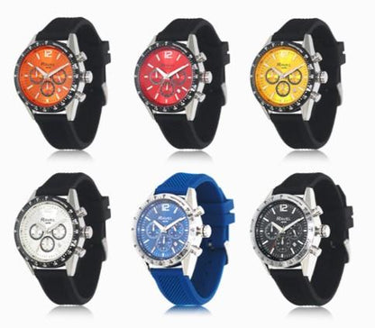Ravel Mens Fashion Sports Multi 100m Water Resistant Chronograph Dated Rubber Strap Watch RPR-M Available Multi Colors
