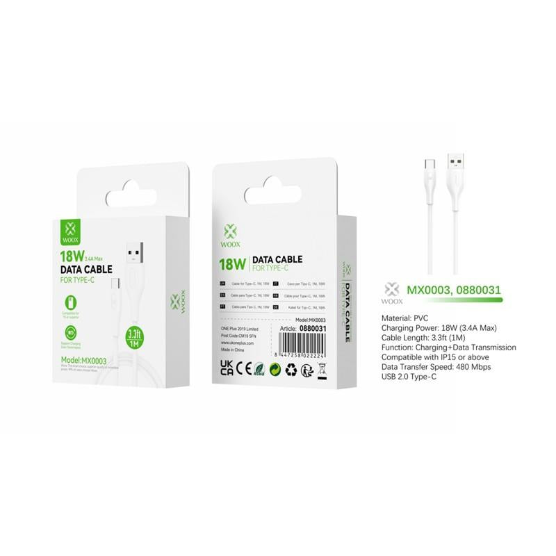 Woox USB to Type C Charging Cable 1M