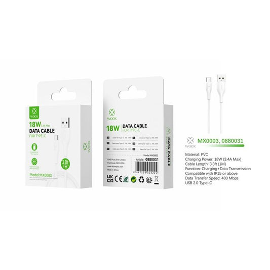 Woox USB to Type C Charging Cable 1M