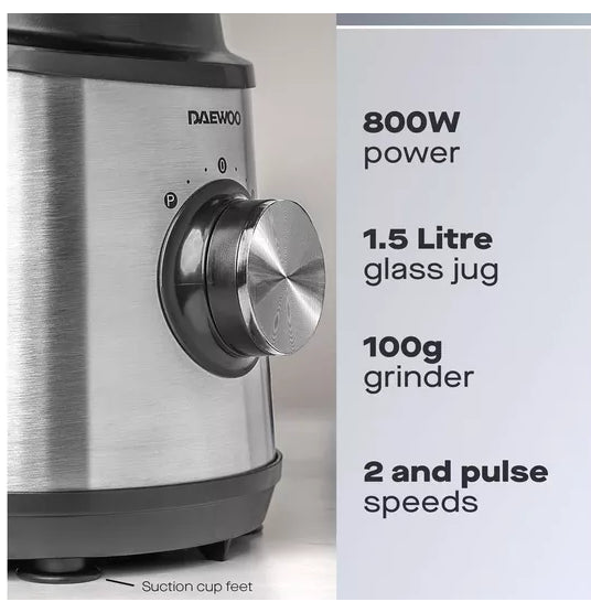Daewoo 800w Stainless steel Blender & Grinder