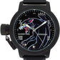 CHRISTIAN AUDIGIER Mens Black/Blue Panther Dial with Black Leather Strap Watch - CLEARANCE NEEDS RE-BATTERY