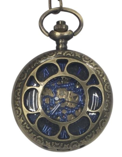 Mens & Ladies Mechanical Hand Winding Half Hunter Steampunk Bronze Pocket Watch