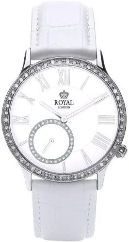 Royal London Ladies White Leather Strap Wrist Watch 21157-01 NEEDS BATTERY