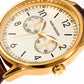 Mark Maddox Mens Quartz with Gold Dial Analogue Brown Leather Strap Watch - CLEARANCE NEEDS RE-BATTERY
