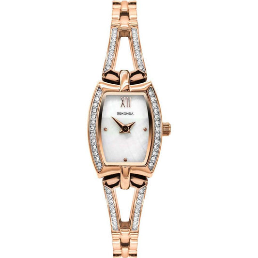 Sekonda Ladies Bling Mother of pearl dial Rose Gold Plated Bracelet Watch
