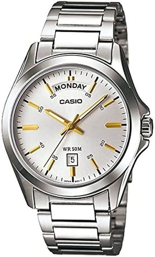 Casio Mens Stainless Steel Day Date Watch