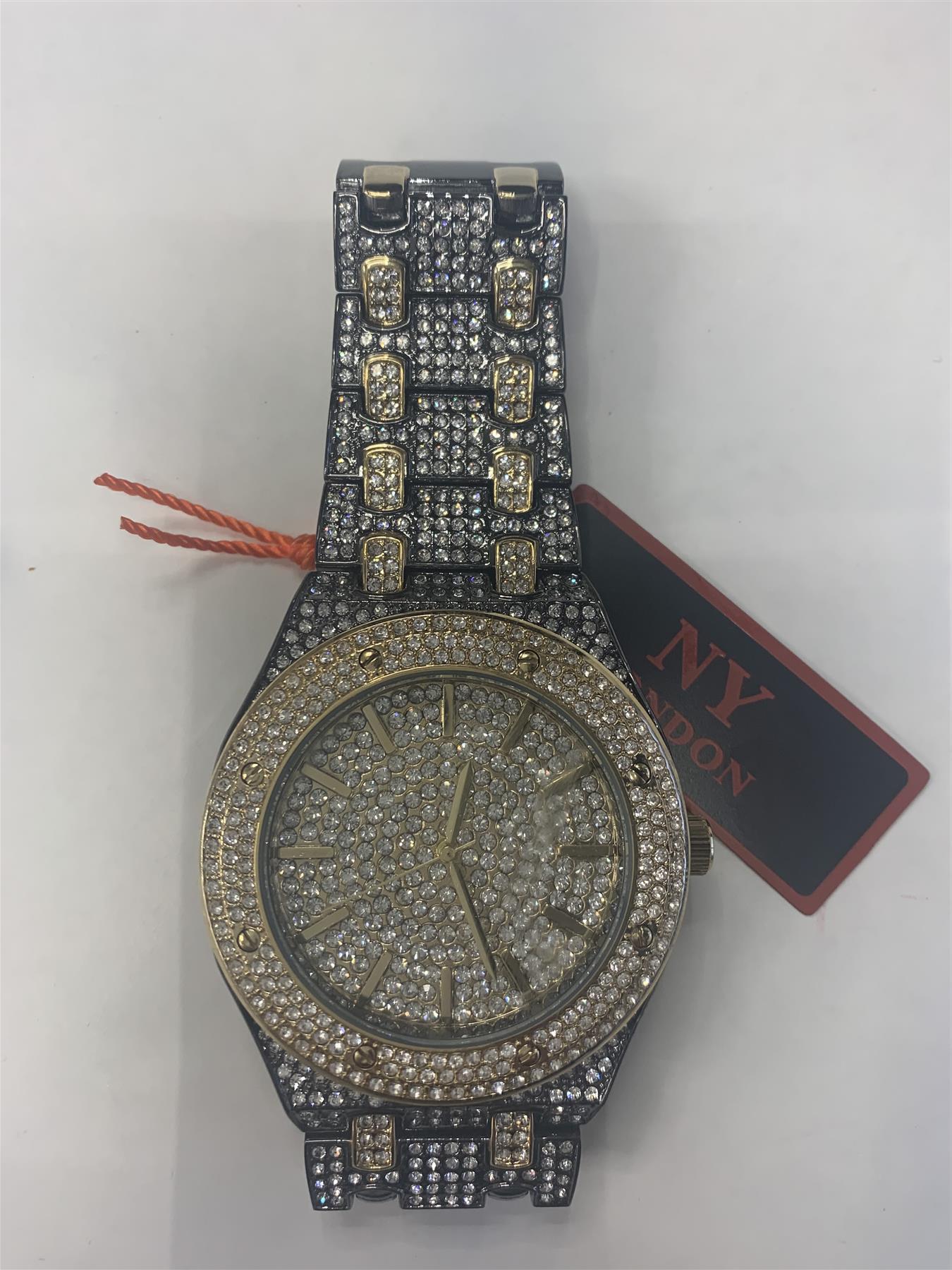 NY LONDON GENTS BLING WATCH PI-7641 AVAILABLE MULTIPLE COLOUR