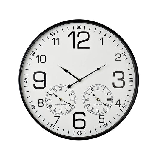 Hometime Black Cased Triple Dialled Clock 60cm