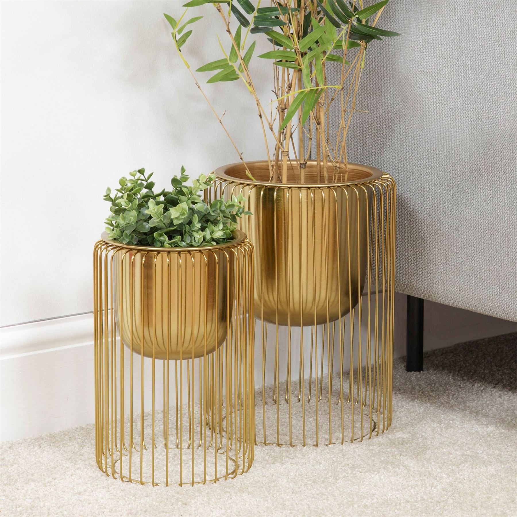 Juneau Gold Metal Pot with Stand | Gold sold Planter Vase l Metal Pot (10