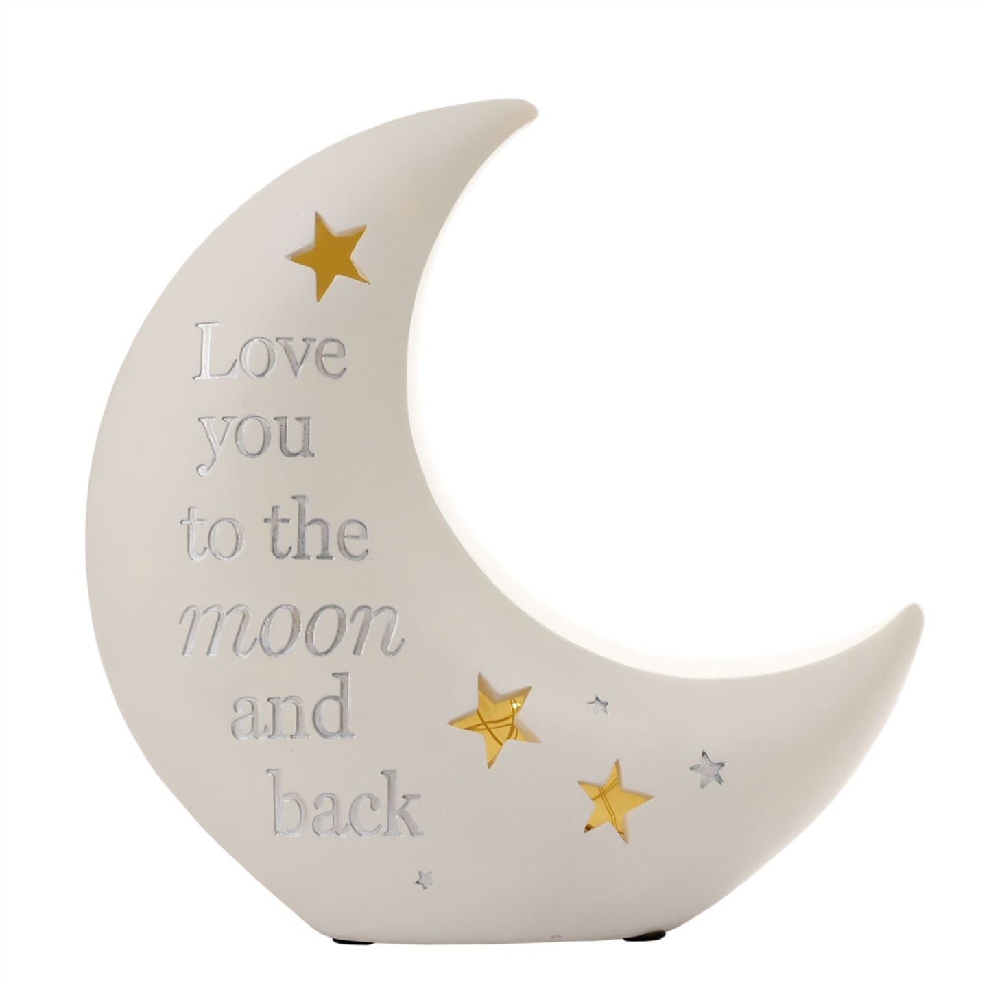 Bambino Moon Shaped Resin Night Light "Love you to the Moon"