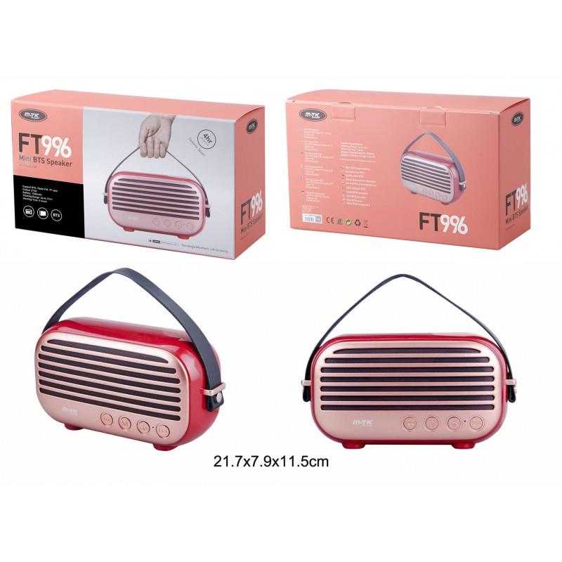 Bluetooth Speaker Radial, FM / TF / USB / Audio, 2 * 5W, Red