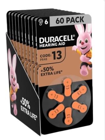 Duracell Hearing Aid Batteries - Pack of 6 - Box of 10