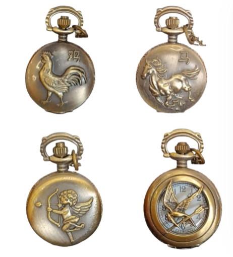 Retro Bronze Quartz Movement Pocket Watch Available multiple Design