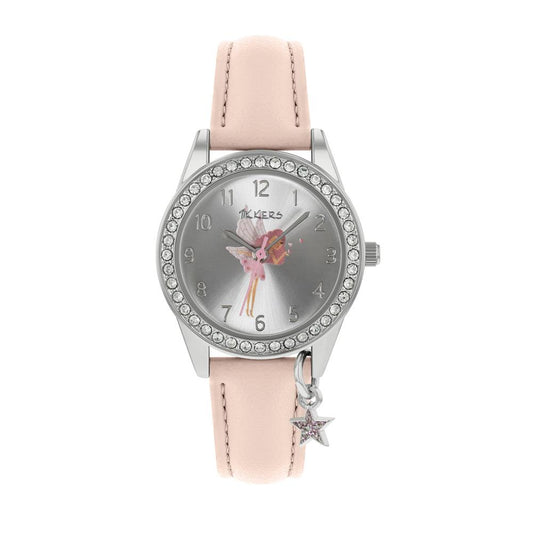 Tikkers Girl's Analog Quartz Watch with Pink Strap Fairy Design TK0189