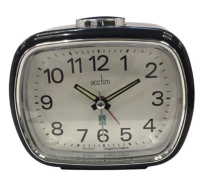 Acctim Camille Analogue Quartz Luminous Hands Chrome Bezel Alarm Clock Available Multiple Color
