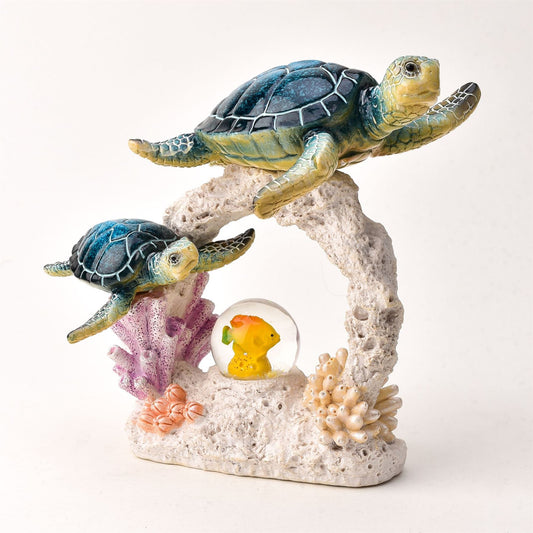 Naturecraft Light Up Pair of Turtles and Coral Figurine
