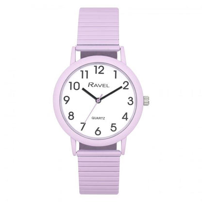 Ravel Unisex Large Size Pastel Coloured Expander Bracelet Watch Available Multiple Colour