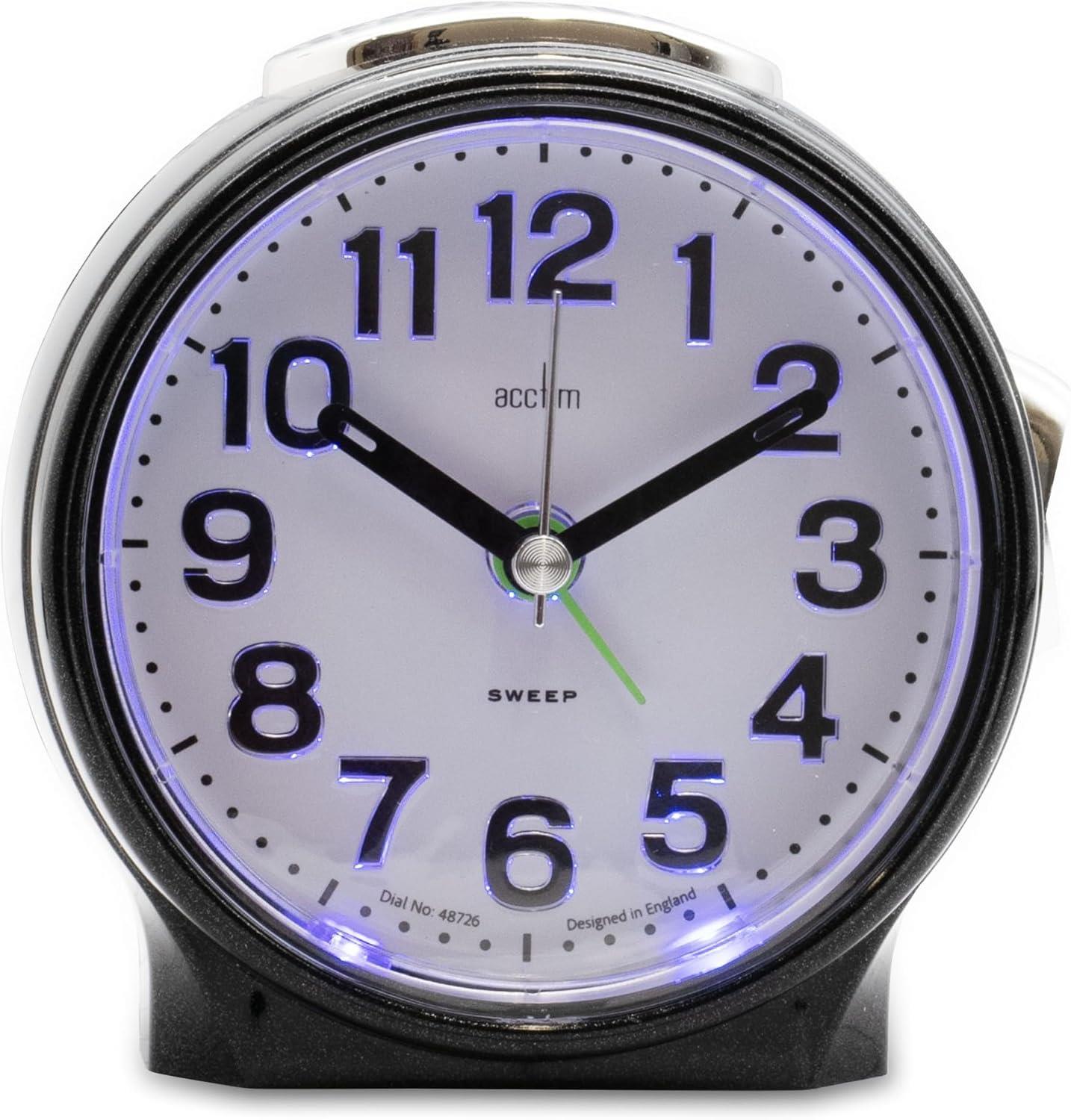 Acctim Eden Non Ticking Sweep Crescendo Alarm Clock 1652 Available Multiple Colour
