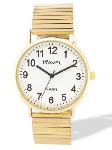 Ravel Mens Basic Everyday Dial Stainless Steel Expander Bracelet Watch Available Multi Colour