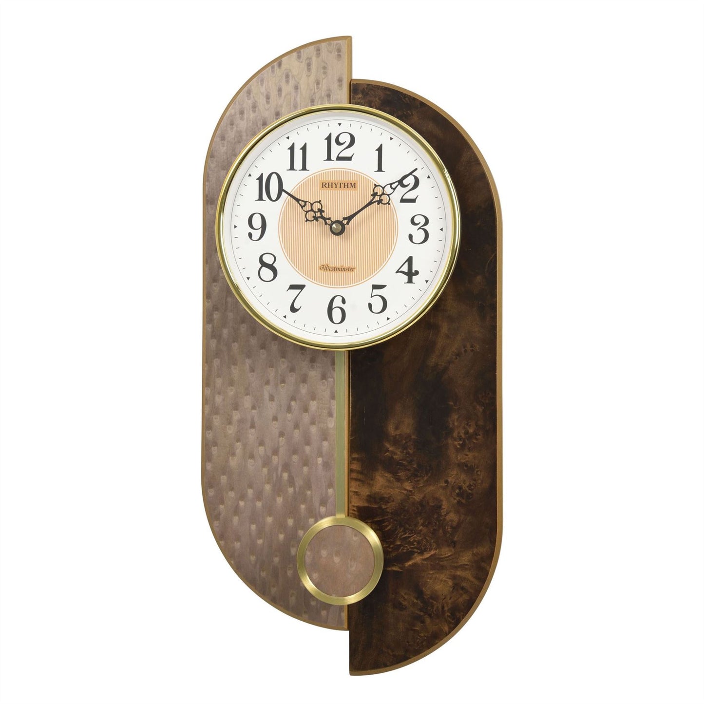 Rhythm Offset 2 Tone Pendulum Wall Clock