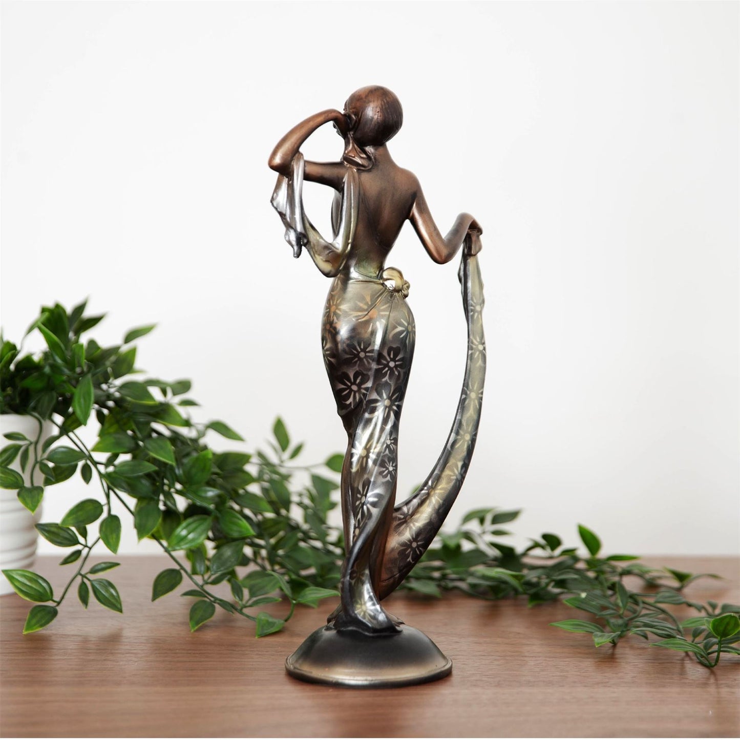 Silhouette Collection Lady Figurine Bronze & Teal 31.6m