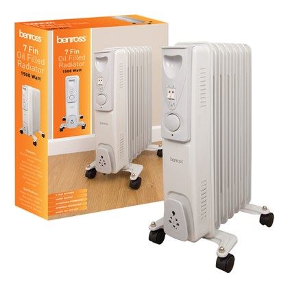 Benross 7 Fin Oil Filled Radiator Heating - 1500w (Carton of 1)