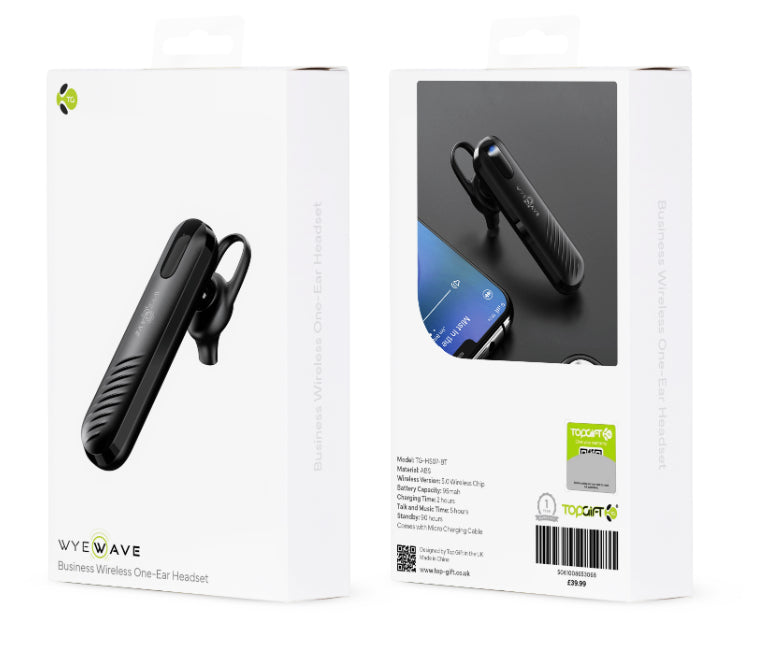 WYEWAVE Black Business Wireless One-EarHeadset RRP £39.99