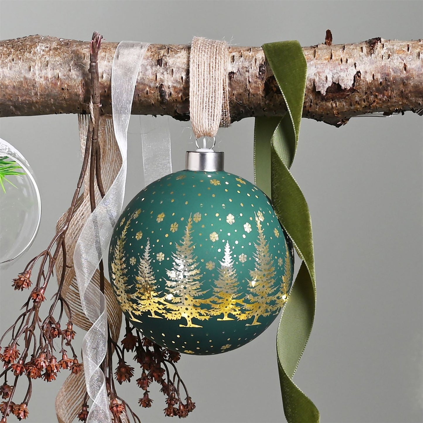 Winter Wilds Medium LED Hanging Glass Light Decoration