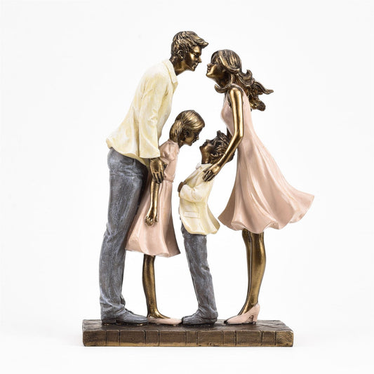 Juliana Family of Four Figurine Bronze and Blush Pink